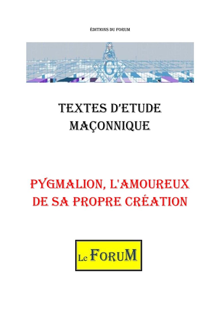 Pygmalion, l'amoureux de sa propre création – Corpus - CM03GW - Sources pour Franc-maçon