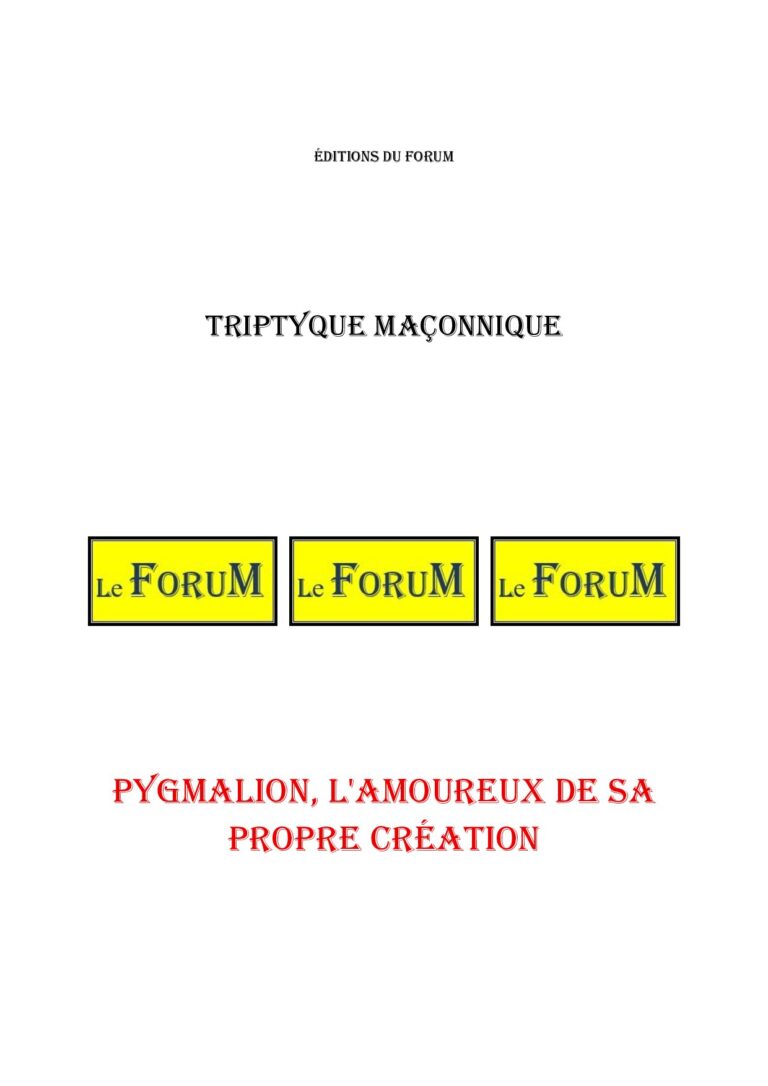 Pygmalion, l'amoureux de sa propre création – Triptyque - TR03GW - Sources pour Franc-maçon