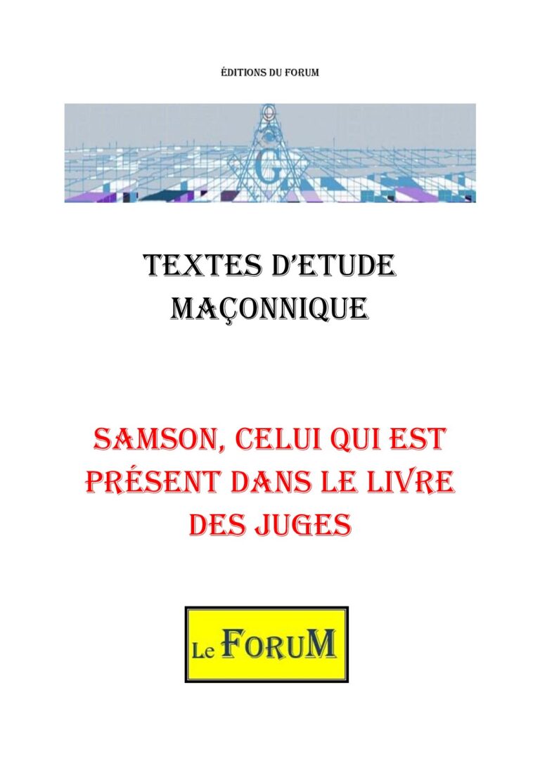 Samson, celui qui est présent dans le Livre des Juges – Corpus - CM03GX - Sources pour Franc-maçon