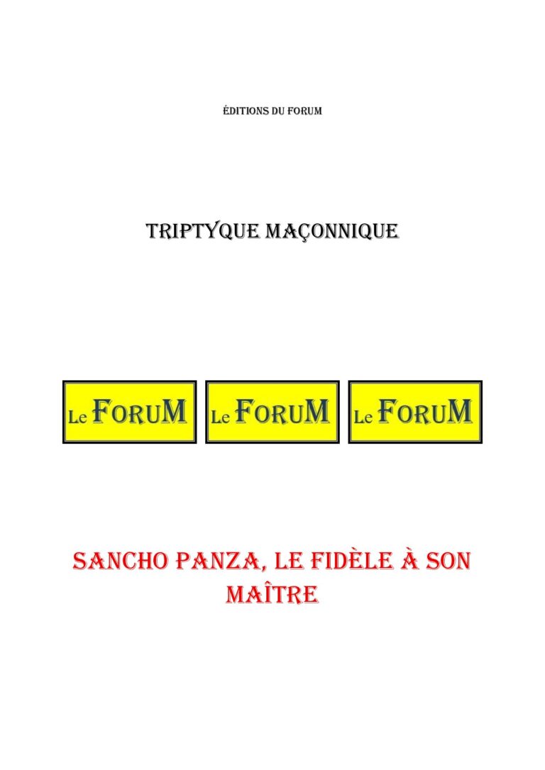 Sancho Panza, le fidèle à son maître – Triptyque - TR03GR - Sources pour Franc-maçon