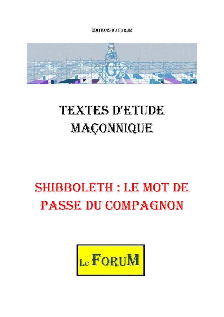 Shibboleth : Le mot de passe du Compagnon – Corpus - CM027S - Sources pour Franc-maçon