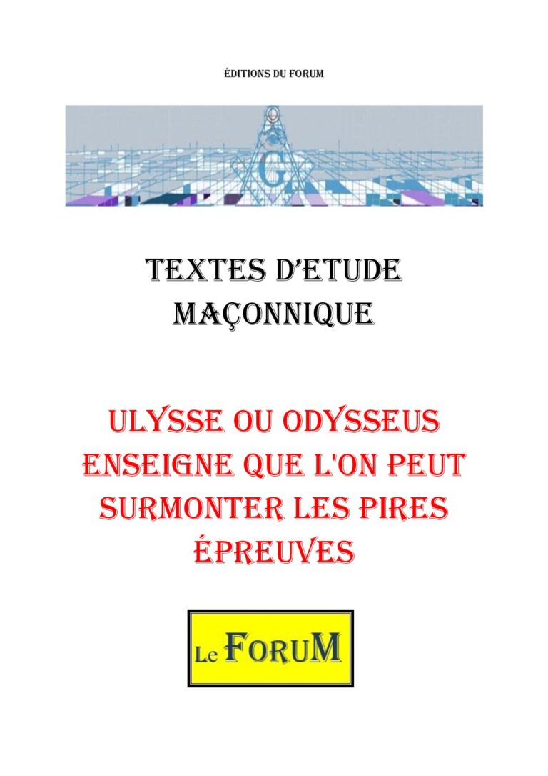 Ulysse ou Odysseus enseigne que l'on peut surmonter les pires épreuves – Corpus - CM03GZ - Sources pour Franc-maçon