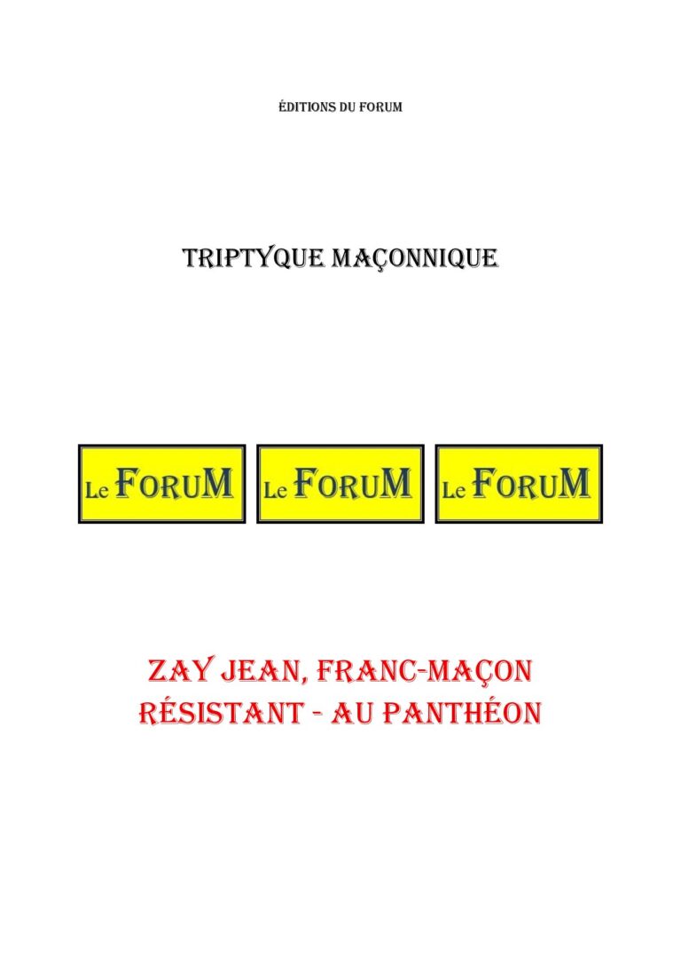 Zay Jean, Franc-Maçon résistant – au Panthéon – Triptyque - TR03GC - Sources pour Franc-maçon
