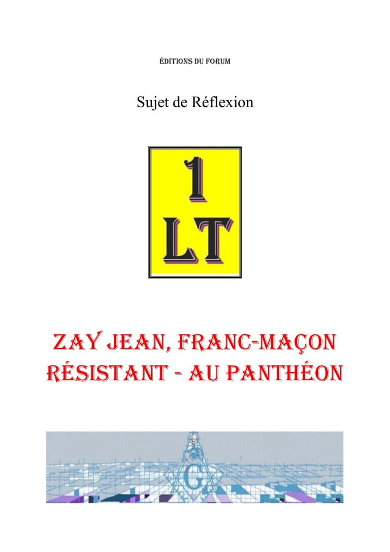 Zay Jean, Franc-Maçon résistant – au Panthéon – Un Le Tout - SR03GC - Sources pour Franc-maçon